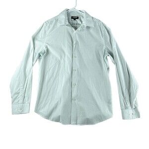 Express Mens Polka Dot Shirt 16-16.5 Long Sleeve Collared 100% Cotton